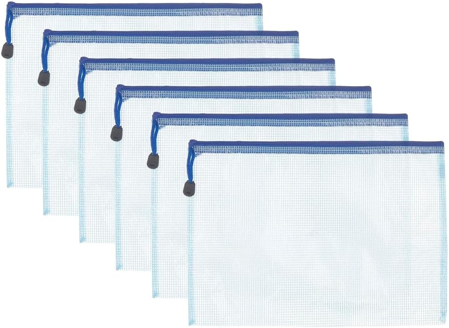 3a 3a s-6004 Plastic Zipper File 6 Pieces a4 Color: Blue | Style: Standard Zipper | Brand Name: 3A | Paper Size: a4 | Tab Cut: Straight Cut | Tab Position: Top