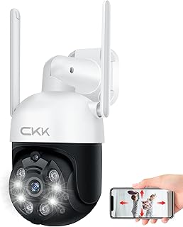 Upgraded 3MP PTZ Camera Outdoor, 3MP Wireless Security Camera, 3.0MP WiFi IP Camera, WiFi Pan Tilt Zoom (4xDigital) IP Camera,2 Way Audio, Color Night Vision,AI Floodlights&Siren Alarm