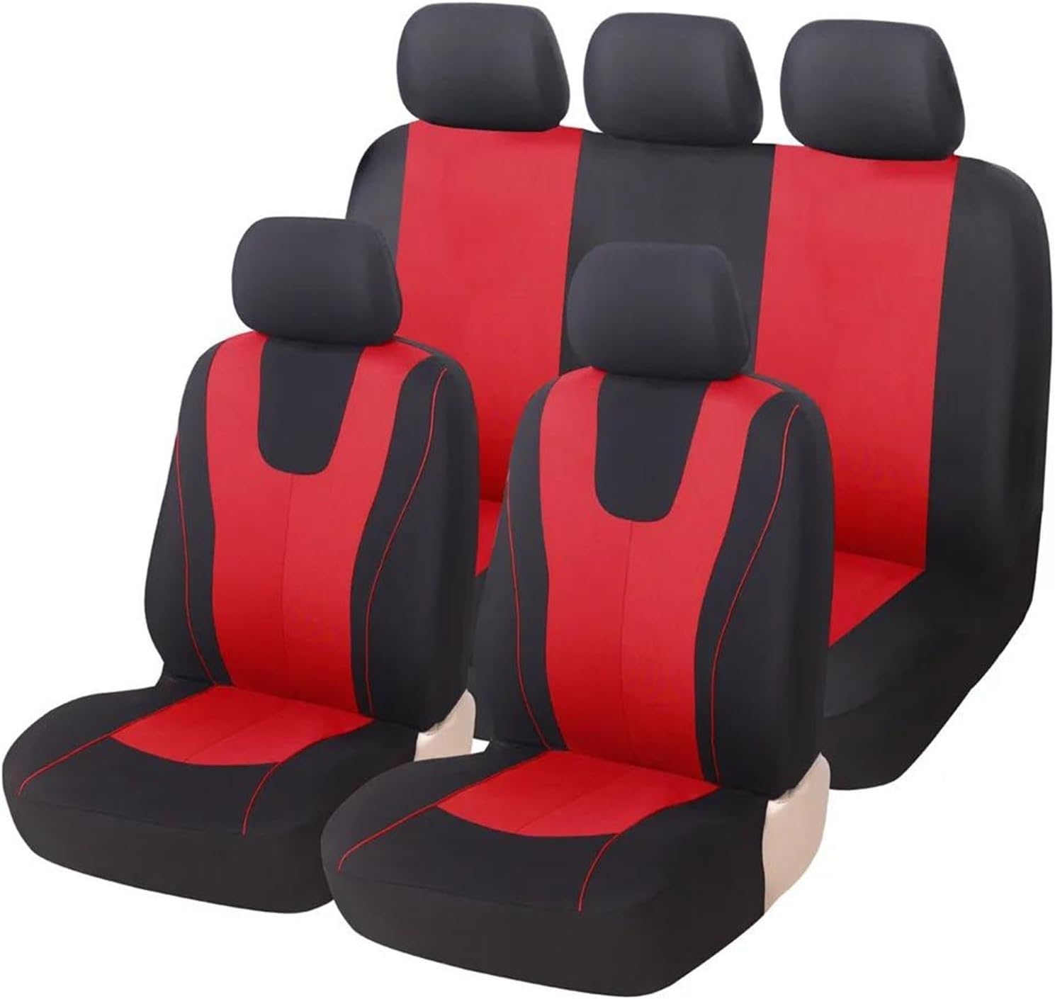 Seat Protector For GMC For Sierra 1500 2500 3500 For Yukon For Terrain Polyester Chair Seat Pad Car Covers Protection Cushion Car Seat Covers(9Pcs-Red)