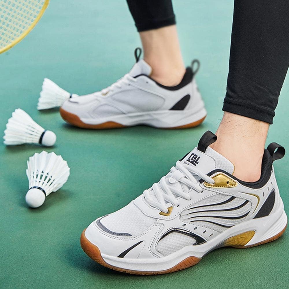 Maylrvjv Men's Badminton Shoes Lightweight Wear-Resistant Indoor Court Training Racketball Squash Tennis Athletic Shoes