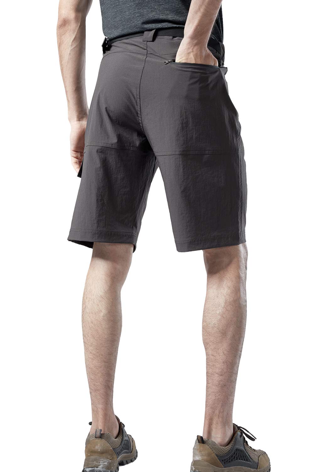 Hommes Extensible Léger Respirant Marche Voyage Unie Lâche Pantalon Court Résistant à l'eau Travail Shorts