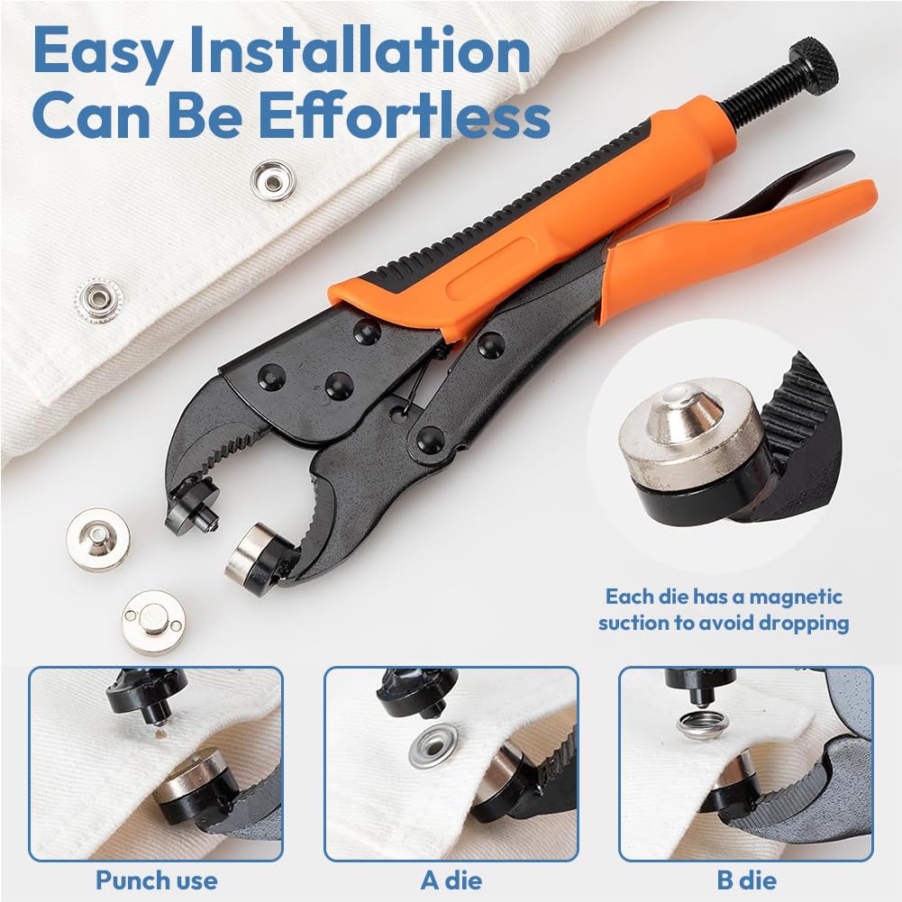 Heavy-Duty Eyelet Pliers Kit with 300 Pieces, 10mm Diameter Eyelets