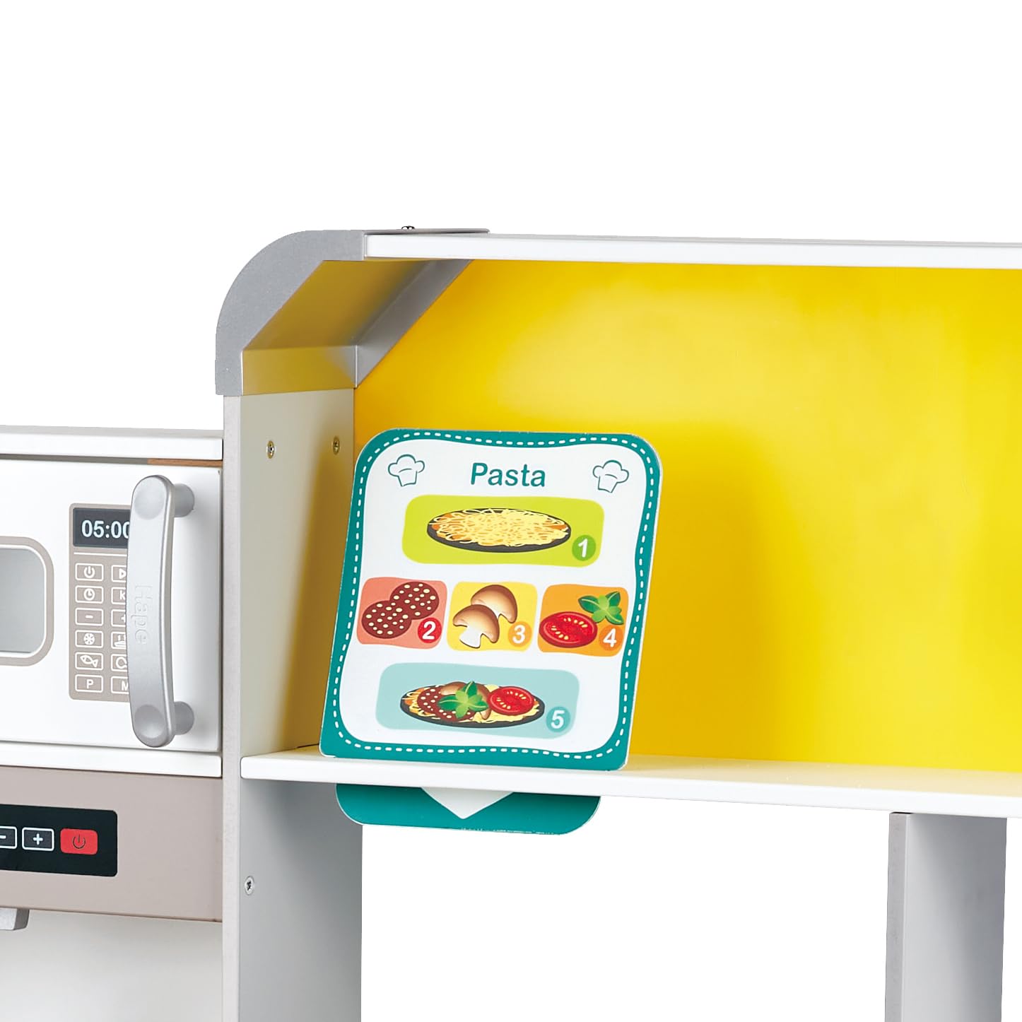 Hape Deluxe Spielküche mit Mikrowelle - Holz Kinderküche, Spielküche mit Zubehör, Herd, Backofen & Spüle, Fördert Rollenspiel & Kreativität, für Kinder ab 3 Jahren