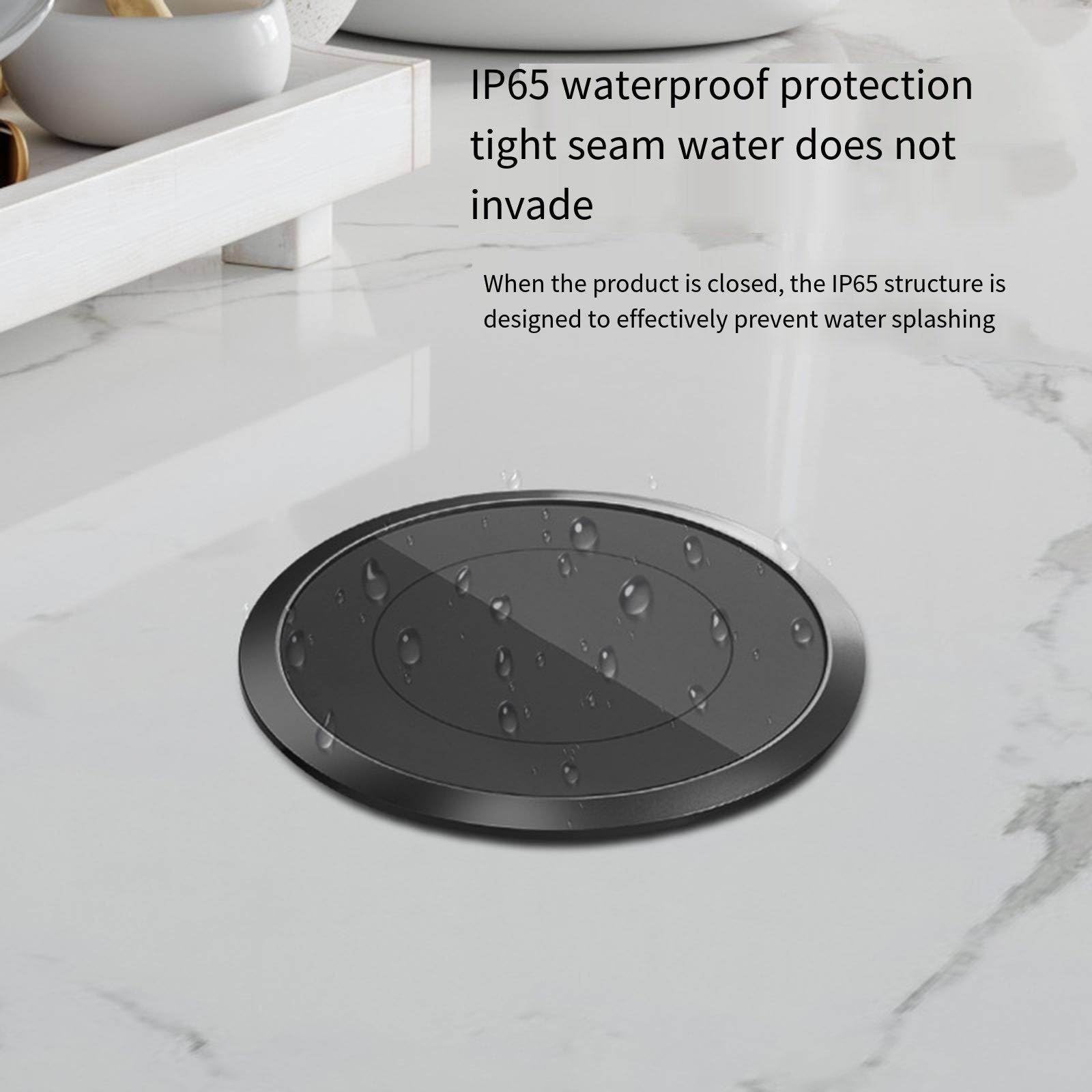 Ciabatta pop-up automatica, presa Smart Stealth Lift con ricarica wireless da 15 W e altoparlanti, adatta per scrivanie/scrivanie da ufficio/isole cucina