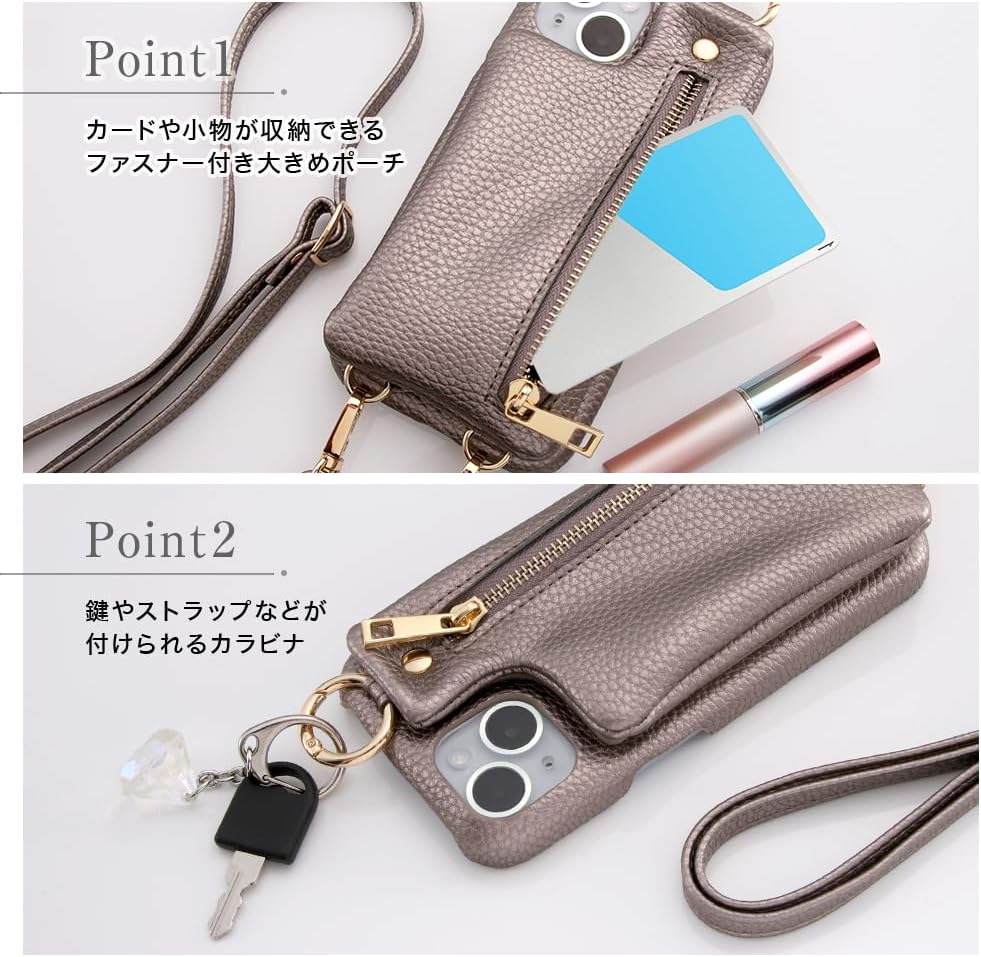 Digital Alchemist iPhone 15 Plus Case, Open Leather Case, Shoulder Strap, Pouch Included M1n1 Pistachio
