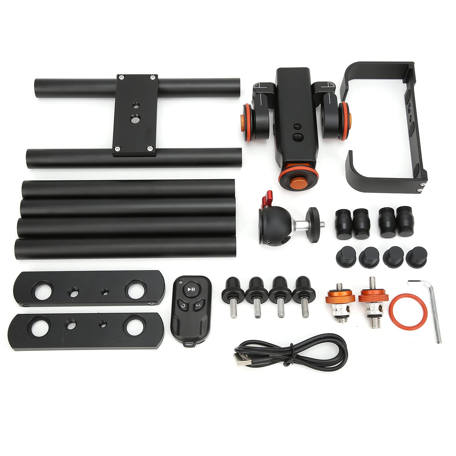 Zunate Curseur de Caméra avec Rotule, Rail de Stabilisateur Vidéo Réglable de 23,6 Pouces / 60 Cm pour Caméra Vidéo pour Smartphone, Photographie, Stabilisateur de Caméscope