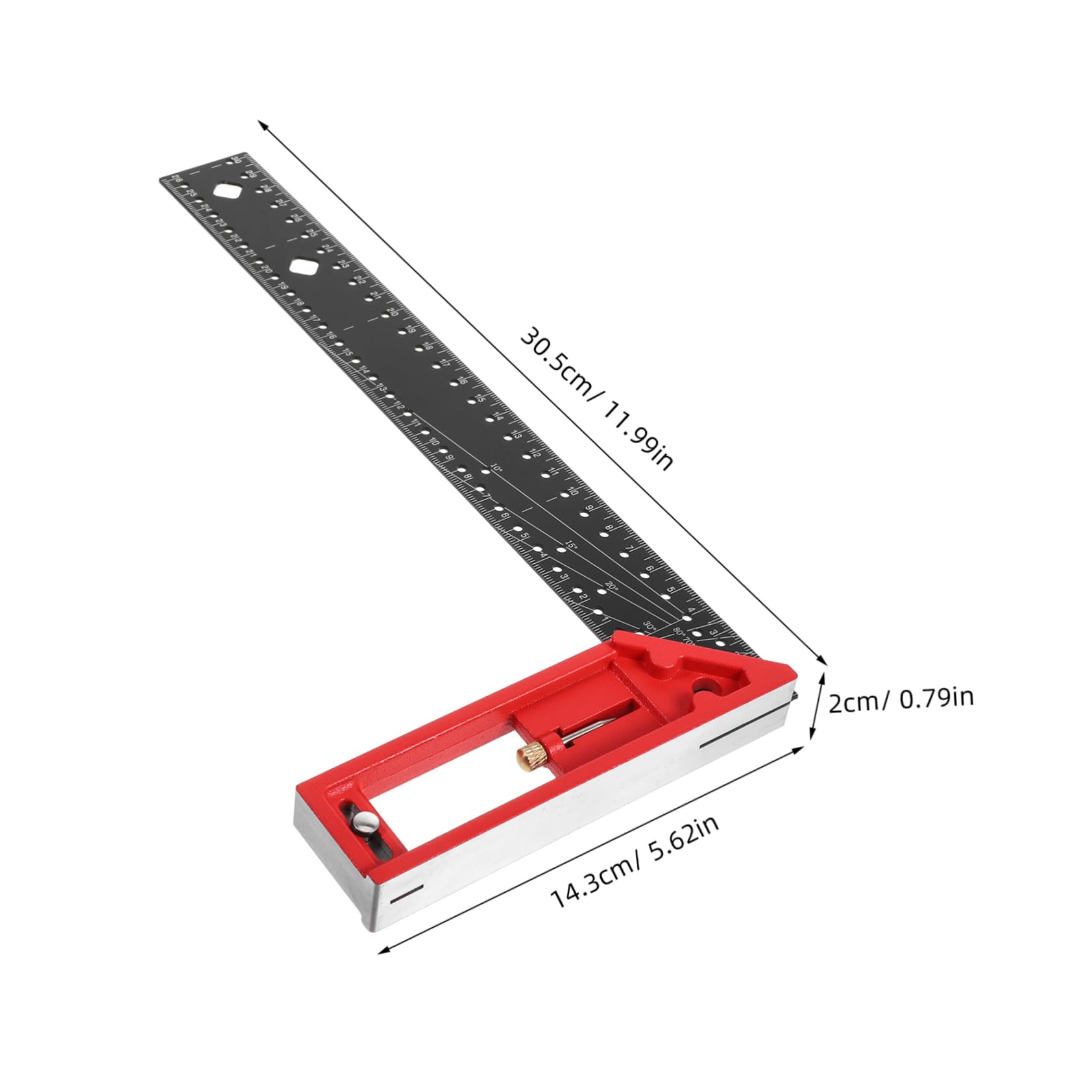 IWOWHERO Aluminum Angle Ruler 45° Fixed Protractor for Woodworking High Precision Measuring Tool Folding Design for Construction and Renovation Projects