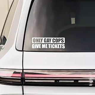 ZIMISI Only Gay Cops Give Me Tickets Car Sticker Decal, Funny Bumper Stickers, Waterproof Vinyl Car Decals, Universal Window Decal for Automotive Truck Wall Laptop (ONLY Gay COPS)