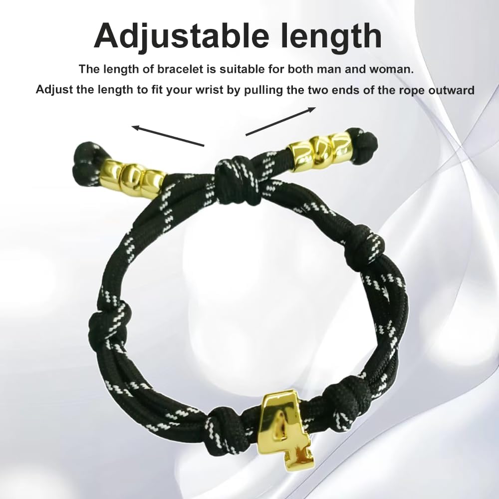 Custom Bubble Number Bracelet, Personalized Rope Number Bracelets for Women, Handmade Knotted Gift for Mom, Daughter, Wife, Best Friends - Image 3