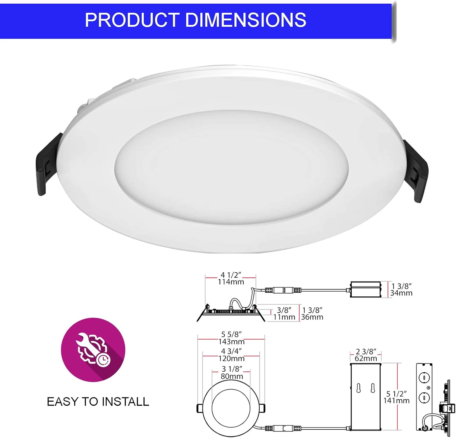 Get Special Price RAB Lighting 9W (60W Equivalent) 120V Dimmable 550 Lumen 4-Inch Trim Slim Edge Round Recessed LED Downlight IC Rated Ceiling Light Fixture- 6 Pack, Warm White - 3000k