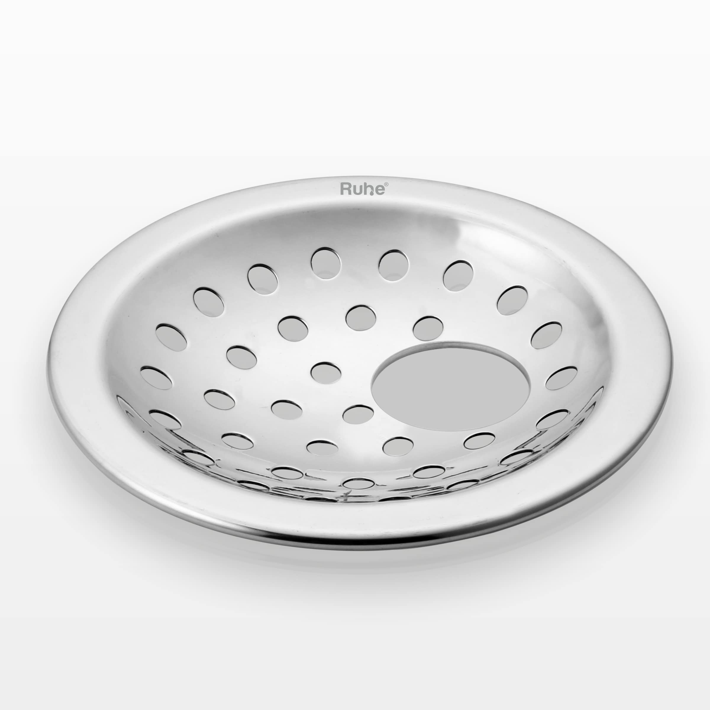 Ruhe® Solid Polka 4½ Inches Floor Drainer with Hole | Premium Grade Stainless Steel Solid Polka Floor Drainer/Jali, (4½ Inches)