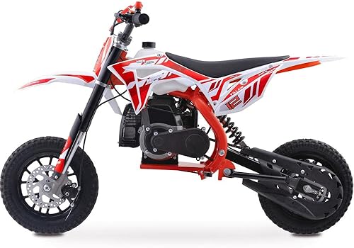 Miniatura 2 de MotoTec Villain - Motocicleta de motocross para niños, 52 cc, 2 tiempos, color rojo