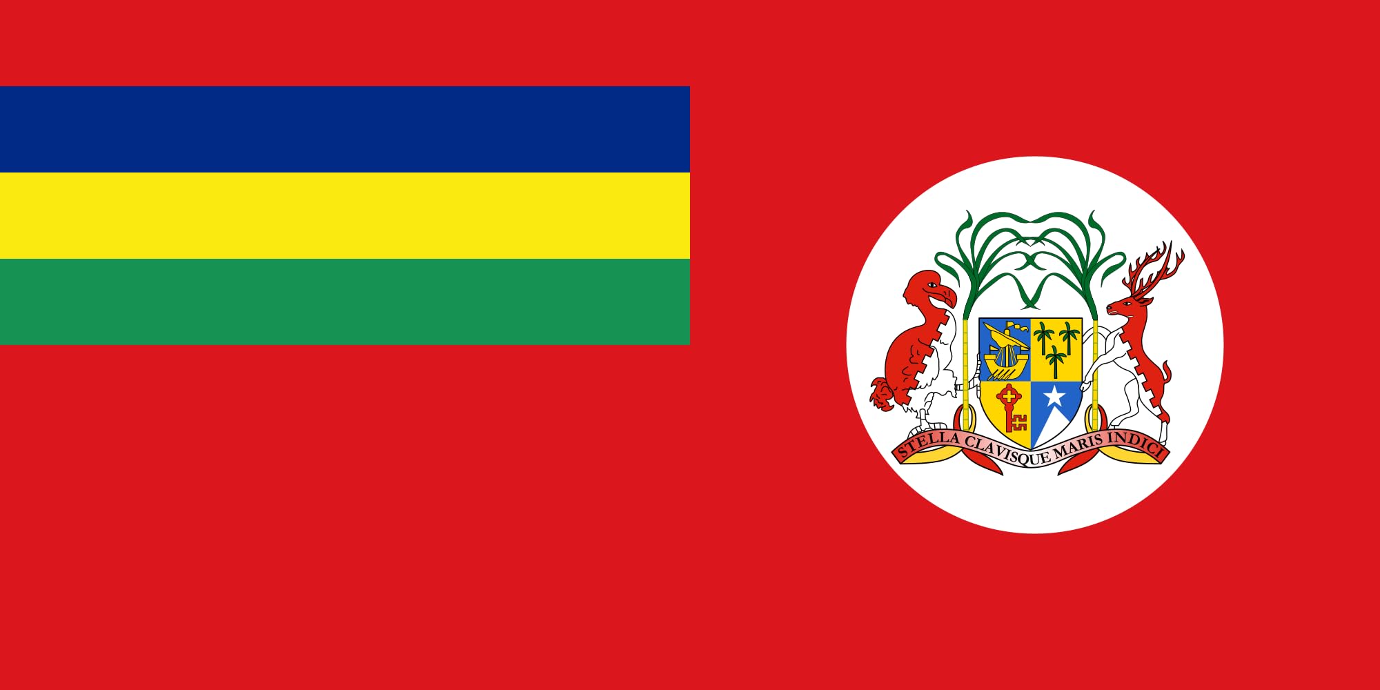 Drapeau Civil Ensign of Mauritius XL de qualité supérieure format paysage