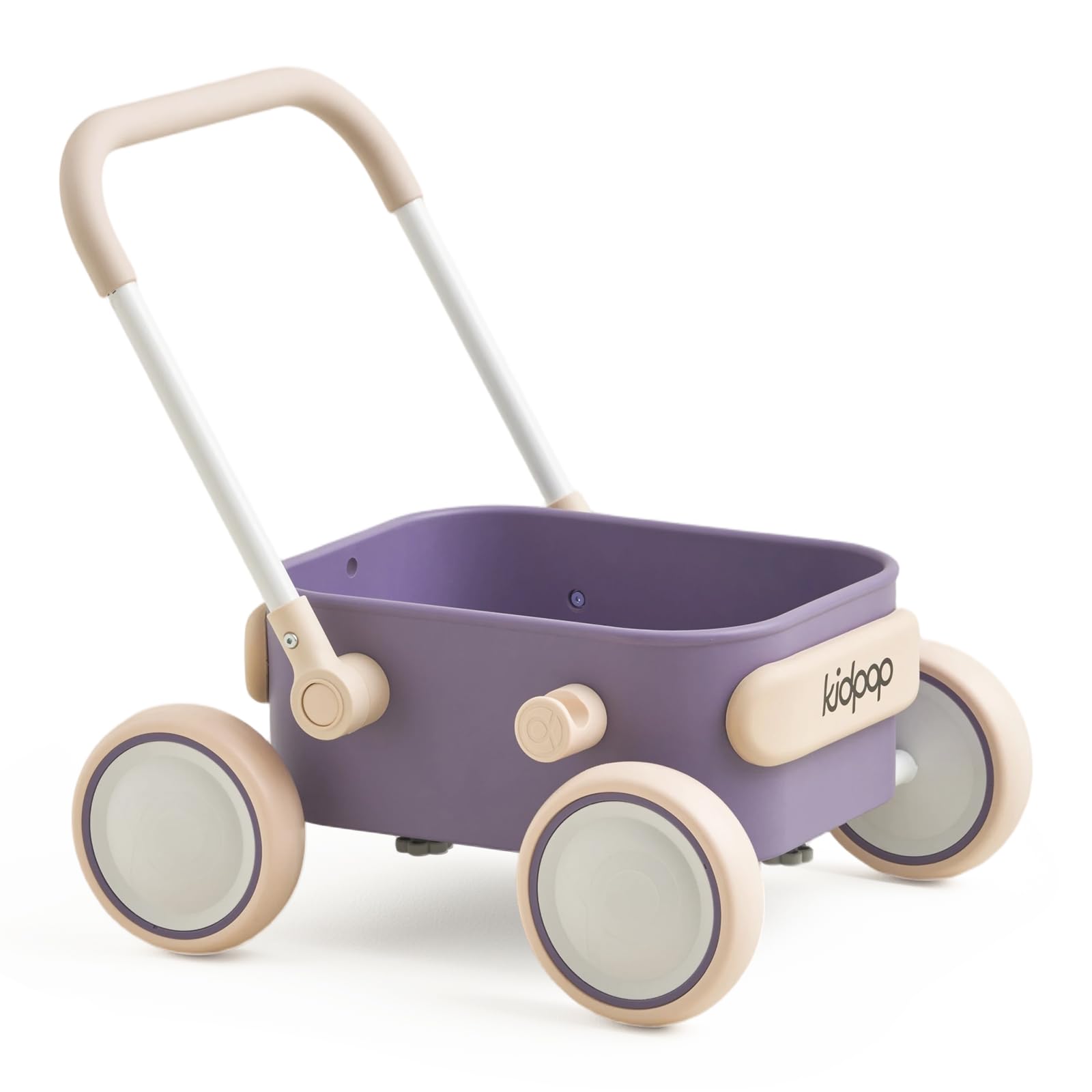 Kidpop PULA girello per bambini 6-18 mesi, carrello con ruote portatutto, carrello portaoggetti multiuso per bambini, gadget compleanno bambini, portata 15 kg (Viola)