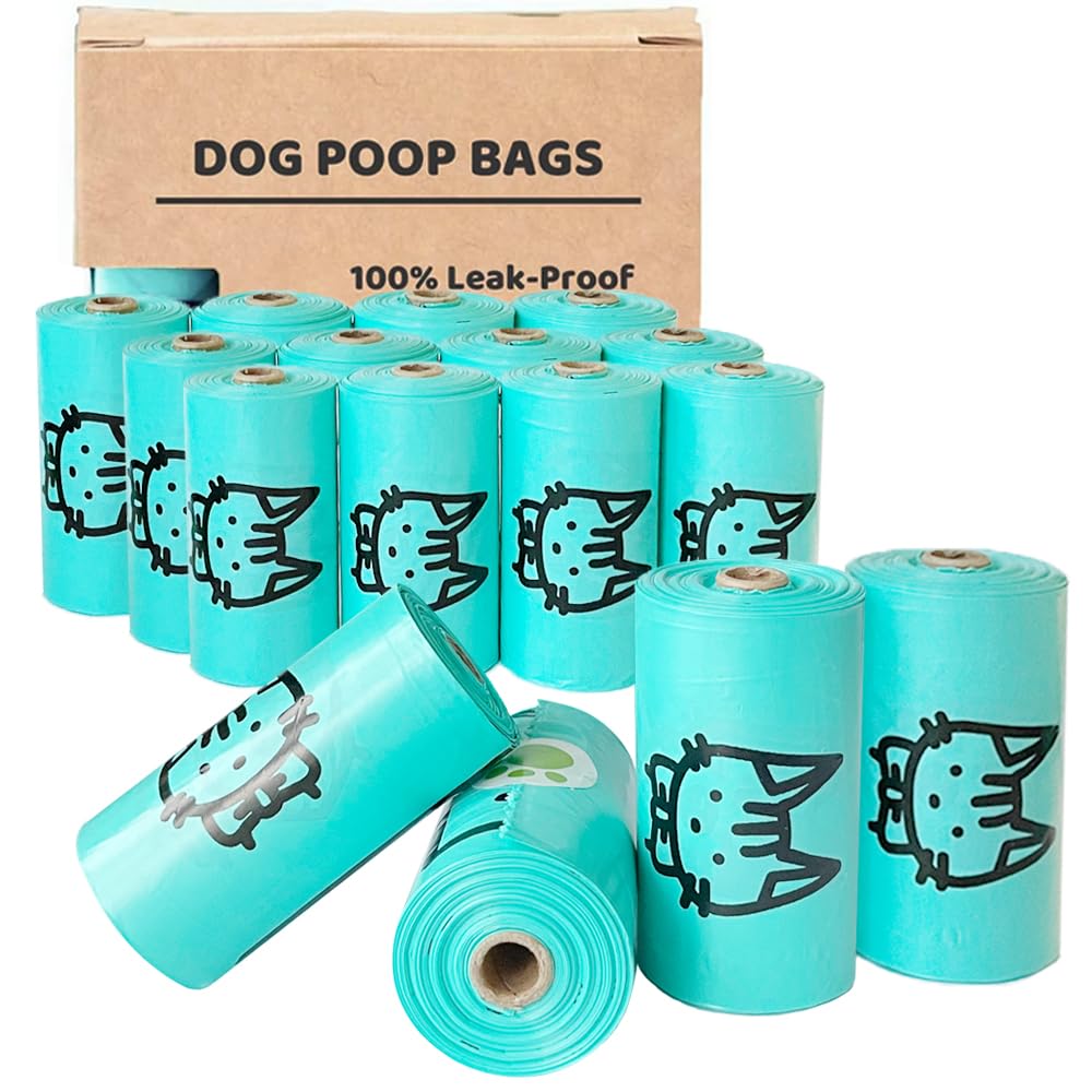 Dog Poop Bags, Extra Thick and Strong Pet Poop Bags for Dog Walking and Traveling, Premium Leak-Proof Pet Waste Bags for Small Medium Large Dogs and
