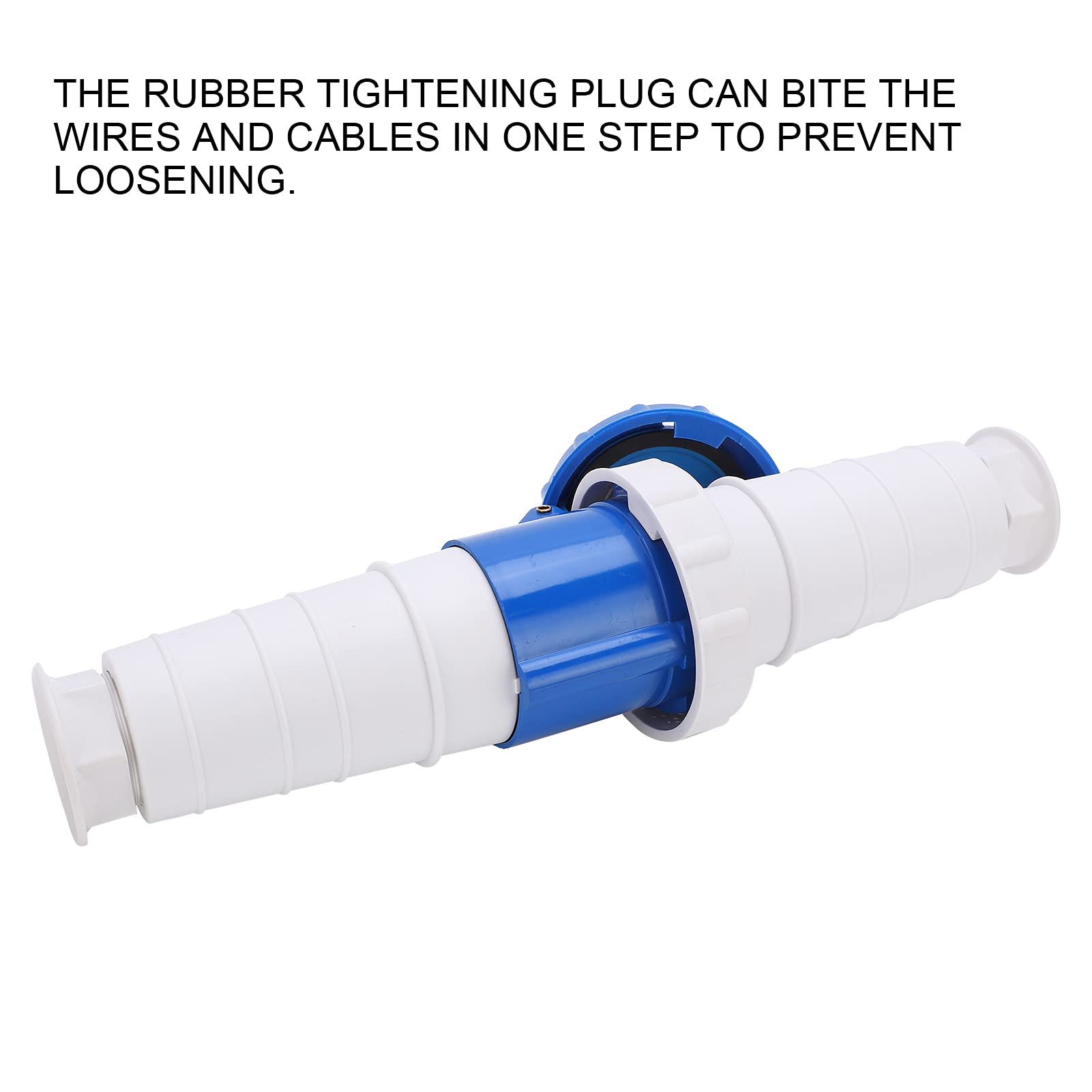 Couplage du connecteur CEE, bouchon de camping et embrayage, 3 Poly 220-250V 63A 6H IP67, 2 en 1 Adaptateur de courant Strong Blue pour le camping-car Caravan.