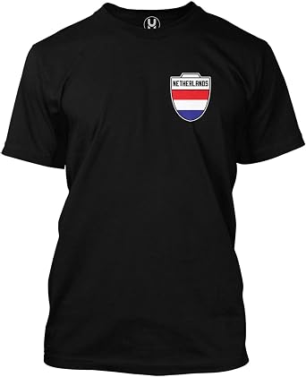 Netherlands Football Jersey - Dutch National Soccer Mens T-Shirt Black, Large