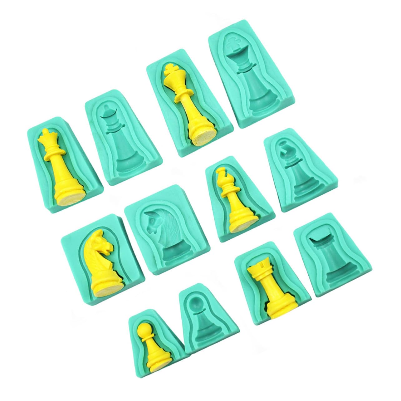 Stampo per Cioccolatini a Scacchi 12 Pezzi in Silicone Verde | Baking Fai da Te, Finitura Antiaderente, Facile Pulizia, Design Creativo e Innovativo per Torte
