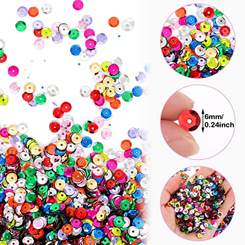 Prasacco-38000-Pcs-Sequins-for-Crafts-6-mm-Bulk-Sequins-Round-Sequins-for-Sewing-Wedding-Christmas-DIY-Arts-Crafts-150-Grams-Colorful Prasacco-38000-Pcs-Sequins-for-Crafts-6-mm-Bulk-Sequins-Round-Sequins-for-Sewing-Wedding-Christmas-DIY-Arts-Crafts-150-Grams-Colorful