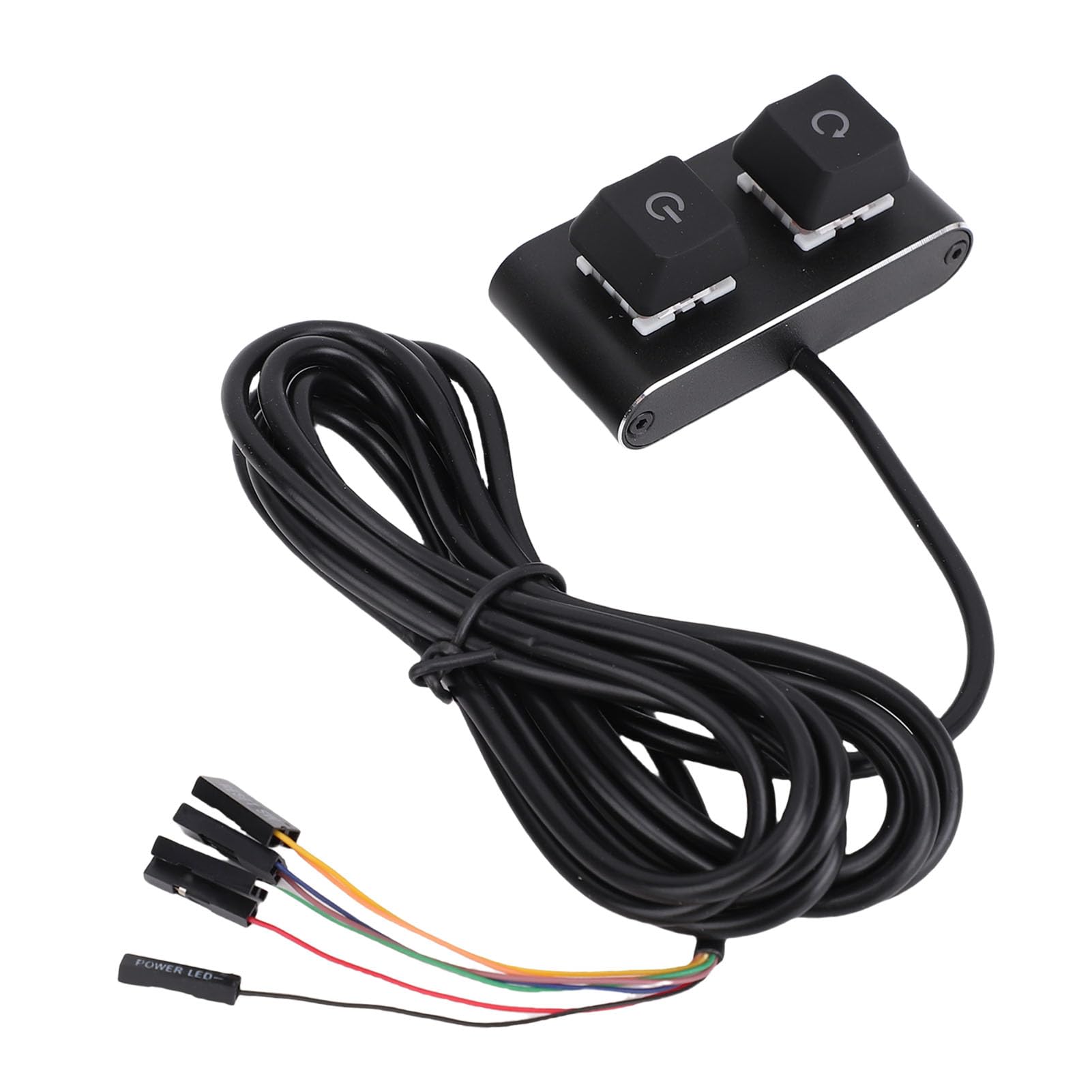 Zunate Przycisk Zasilania Komputera PC Light Mechaniczny Przełącznik RGB do Płyty Głównej Komputera Stacjonarnego, Kabel 2 M ON Off Reset SW HDD LED, Idealny do Użytku Domowego i Niestandardowych