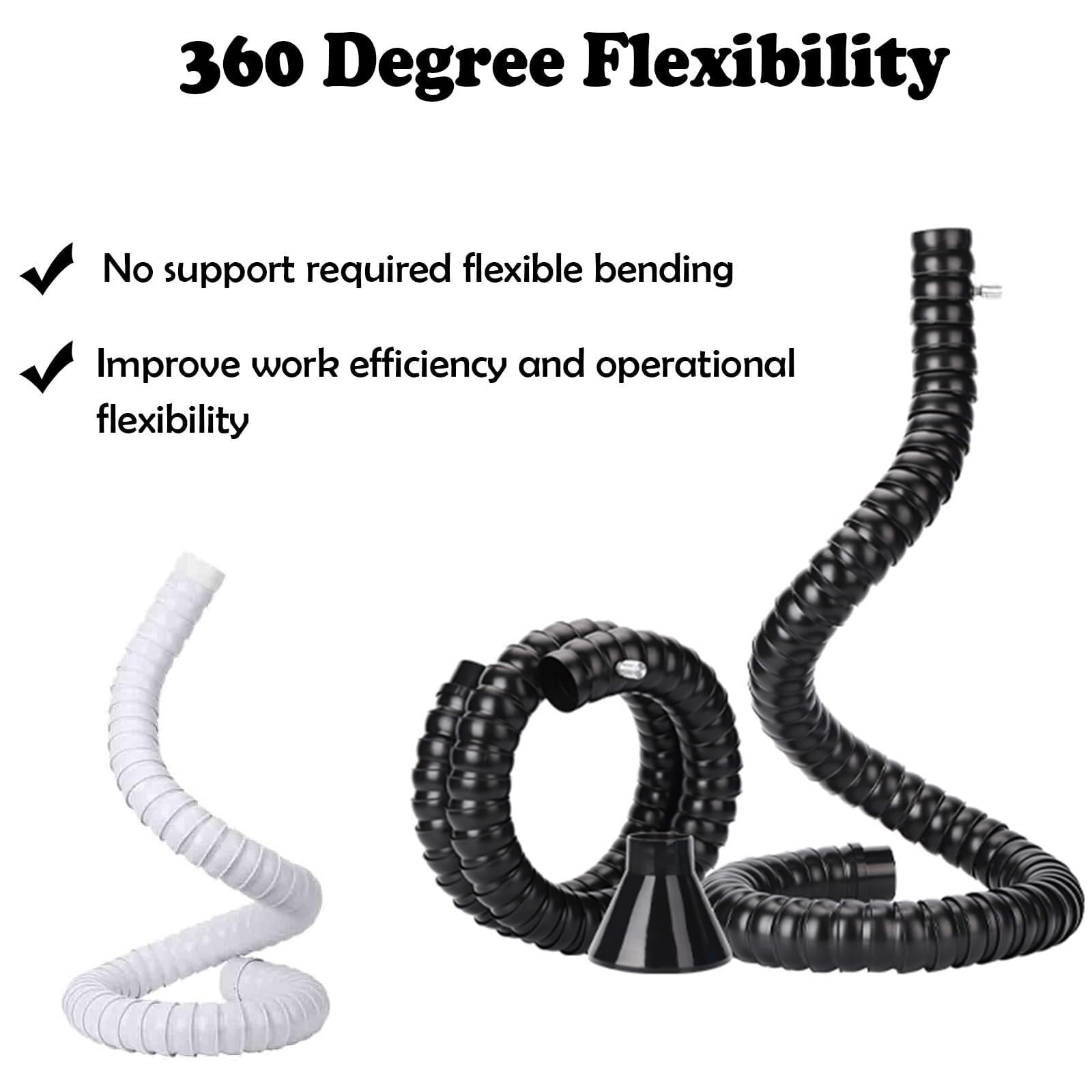 Manguera flexible de extracción de humos de 2 m con campana de sellado sin soldadura ajustable con brazo de coleción Indusrial Dus Collecion 6.6f Workshop Venilaion Soluion (negro, 160 mm)