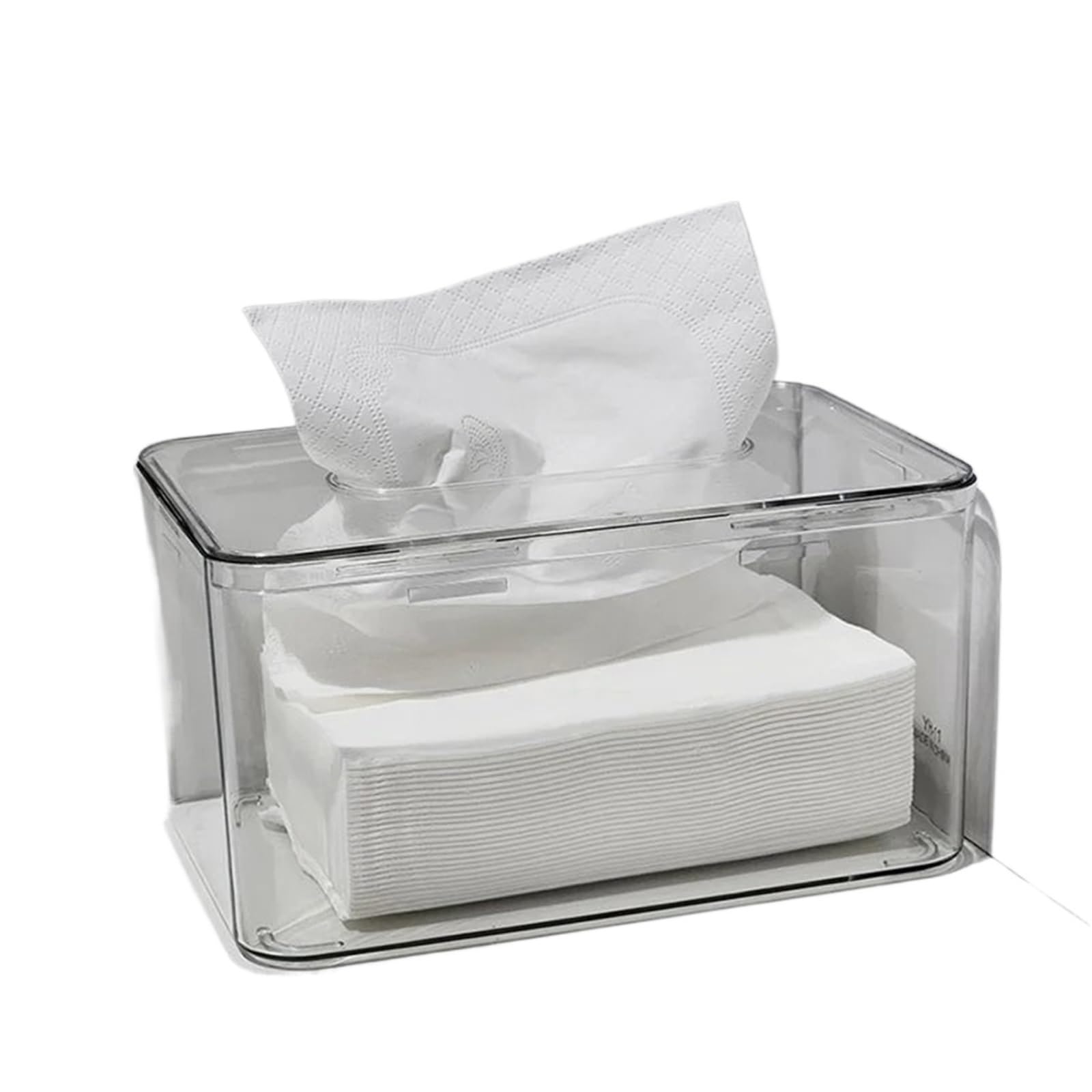 Tissue Paper Holder Wall Mounted Desktop Tissue Box Transparent Home Living Room Restaurant Napkin Storage(Color2 23.5x13x9.5cm)