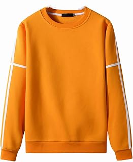 OULIWANGLUO Men's Ribbon Leisure Loose Sweatshirt Fall Crewneck Pullover Sweatshirt Long Sleeve Casual Sweatshirt Color Block