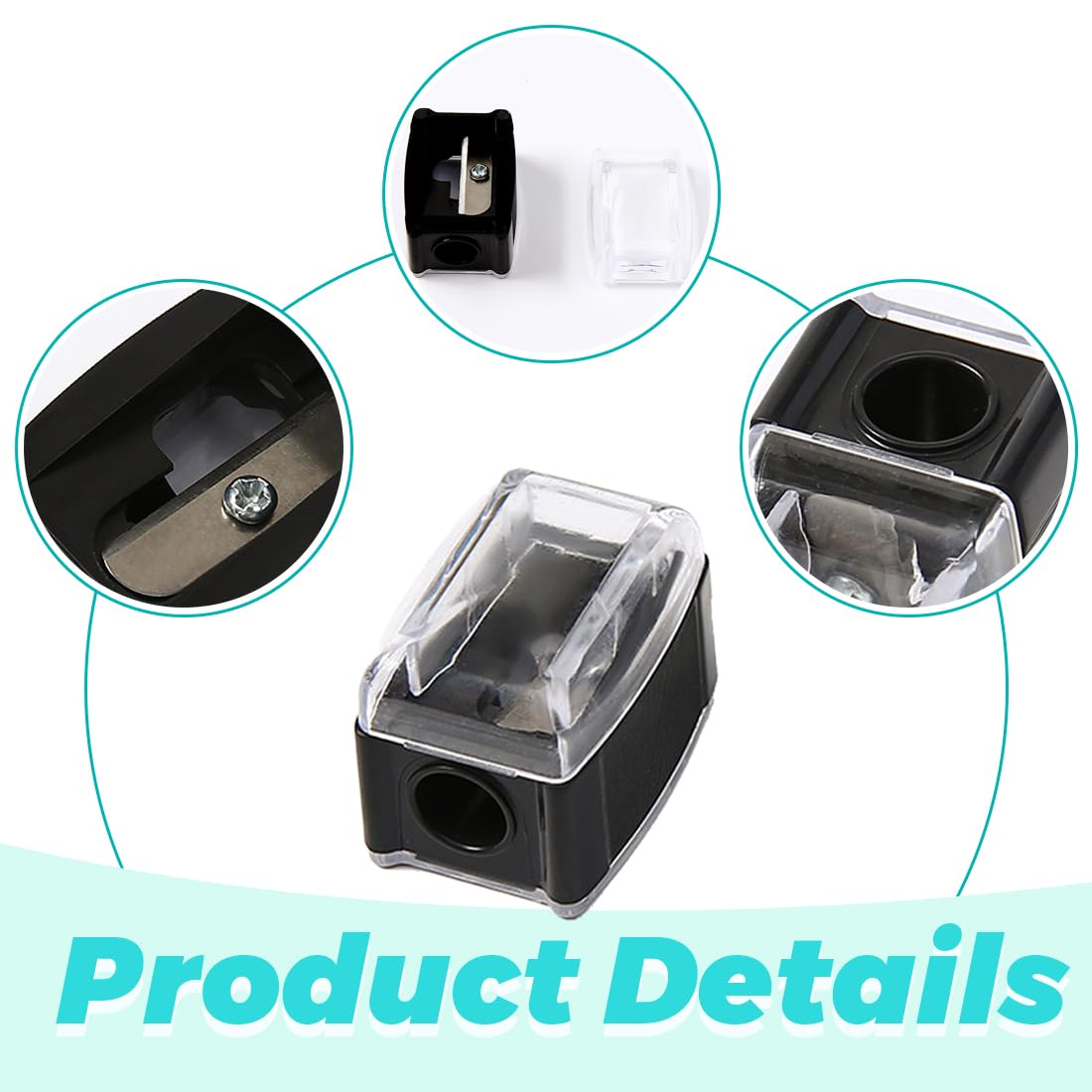 SGERUFZ 2 pièces Sharpener universel pour maquillage, pratique pour les déplacements
