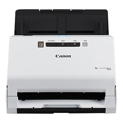 Canon imageFORMULA R40 Office Document Scanner for PC and Mac, Color Duplex Scanning, Easy Setup for Office Or Home Use, Includes Scanning Software