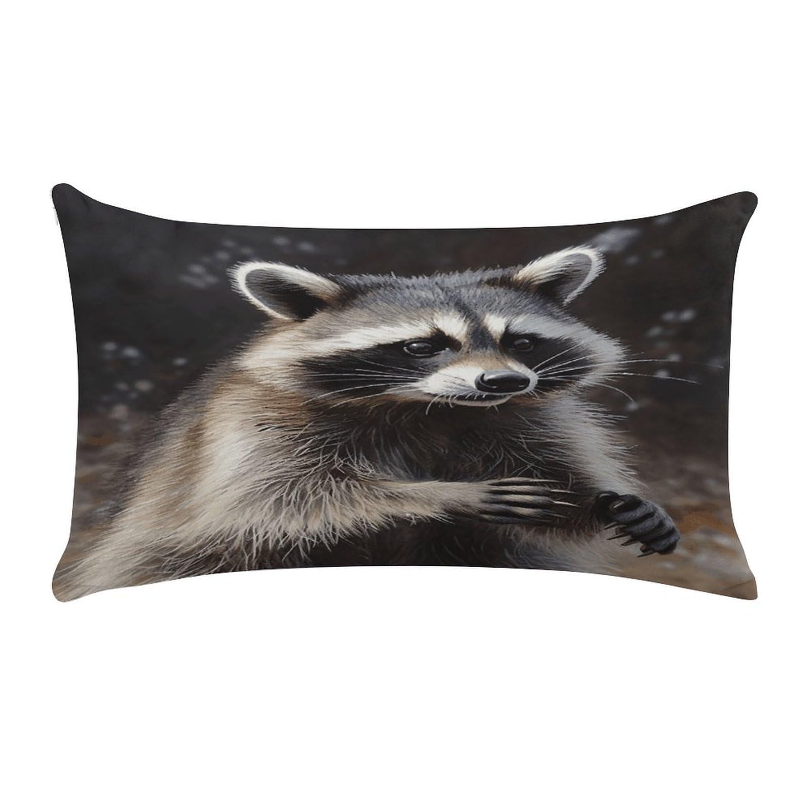 VstaDank Raccoon Throw Pillow Cover Rectangular Lumbar Throw Pillow Case Soft Farmhouse Accent Decorative Cushion Cases Short Plush Pillowcase with Zipper 12 X 20 Inch