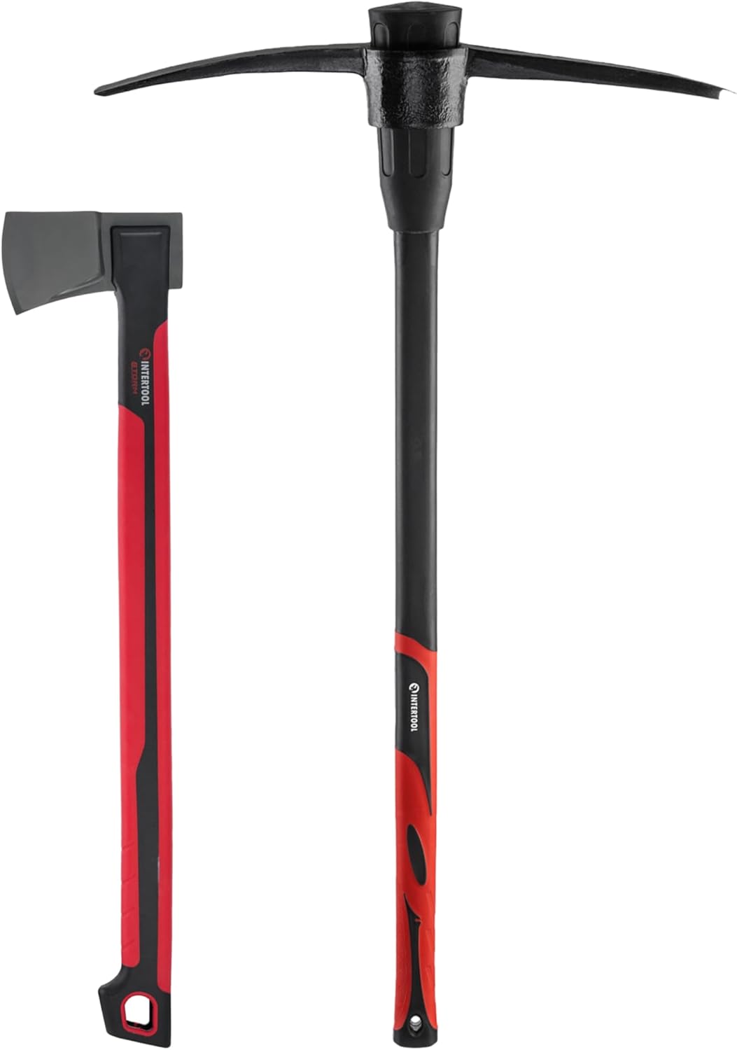 INTERTOOL 36” Pick Mattock & 28” Wood Chopping Axe, Pro Outdoor Tool Set