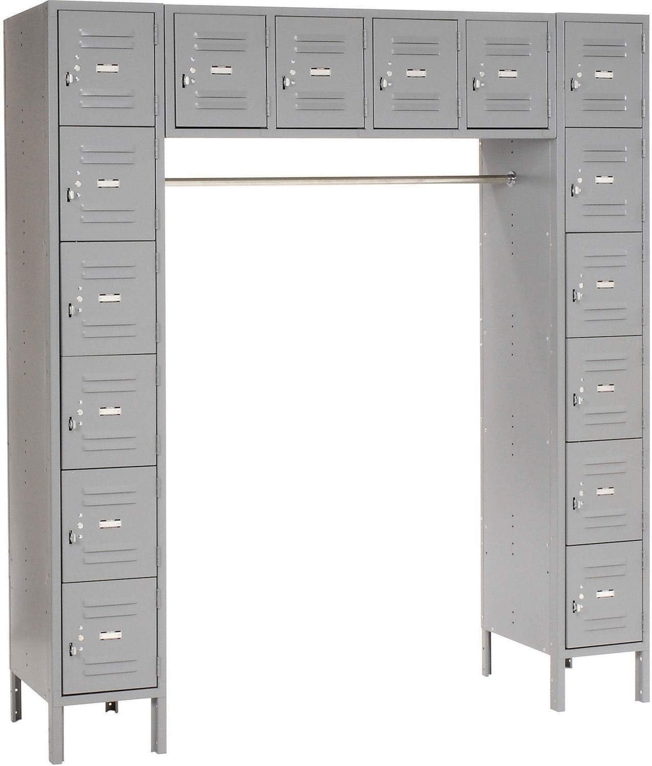 GLOBAL INDUSTRIAL 16 Person Locker, 12 x18x12, Ready To Assemble, Gray