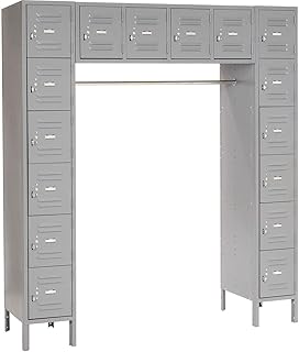 GLOBAL INDUSTRIAL 16 Person Locker, 12 x18x12, Ready To Assemble, Gray