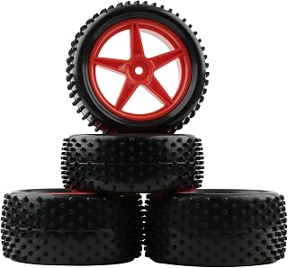 Rchobbytop 4pcs 1 10th Buggy Tires and Wheels with Flange Lock Nuts Washers and  - Compare price