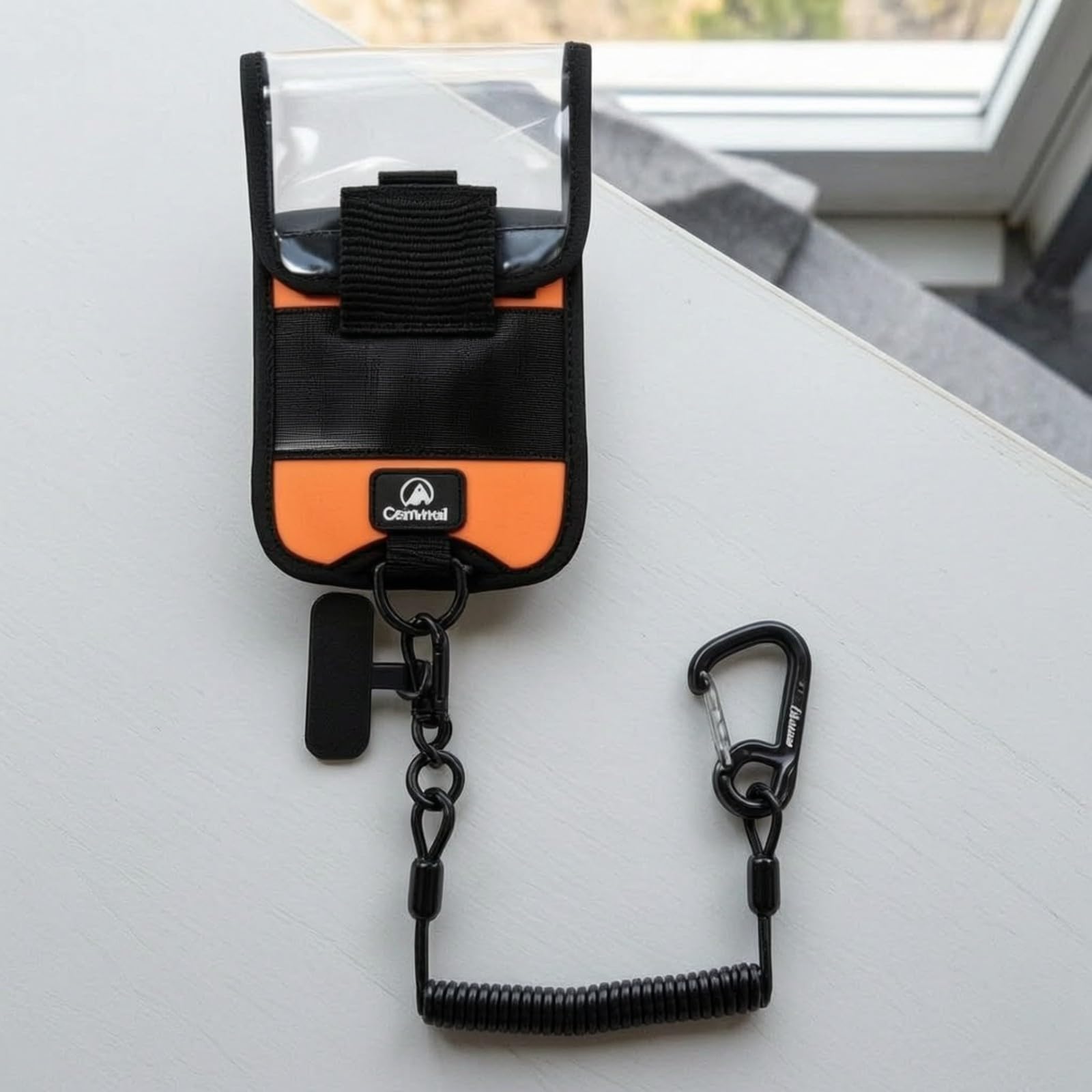 rockible Handytasche mit Lanyard transparentes Fenster mit transparenter Front Fall Klipp für Kletterer, Rettungsarbeit,