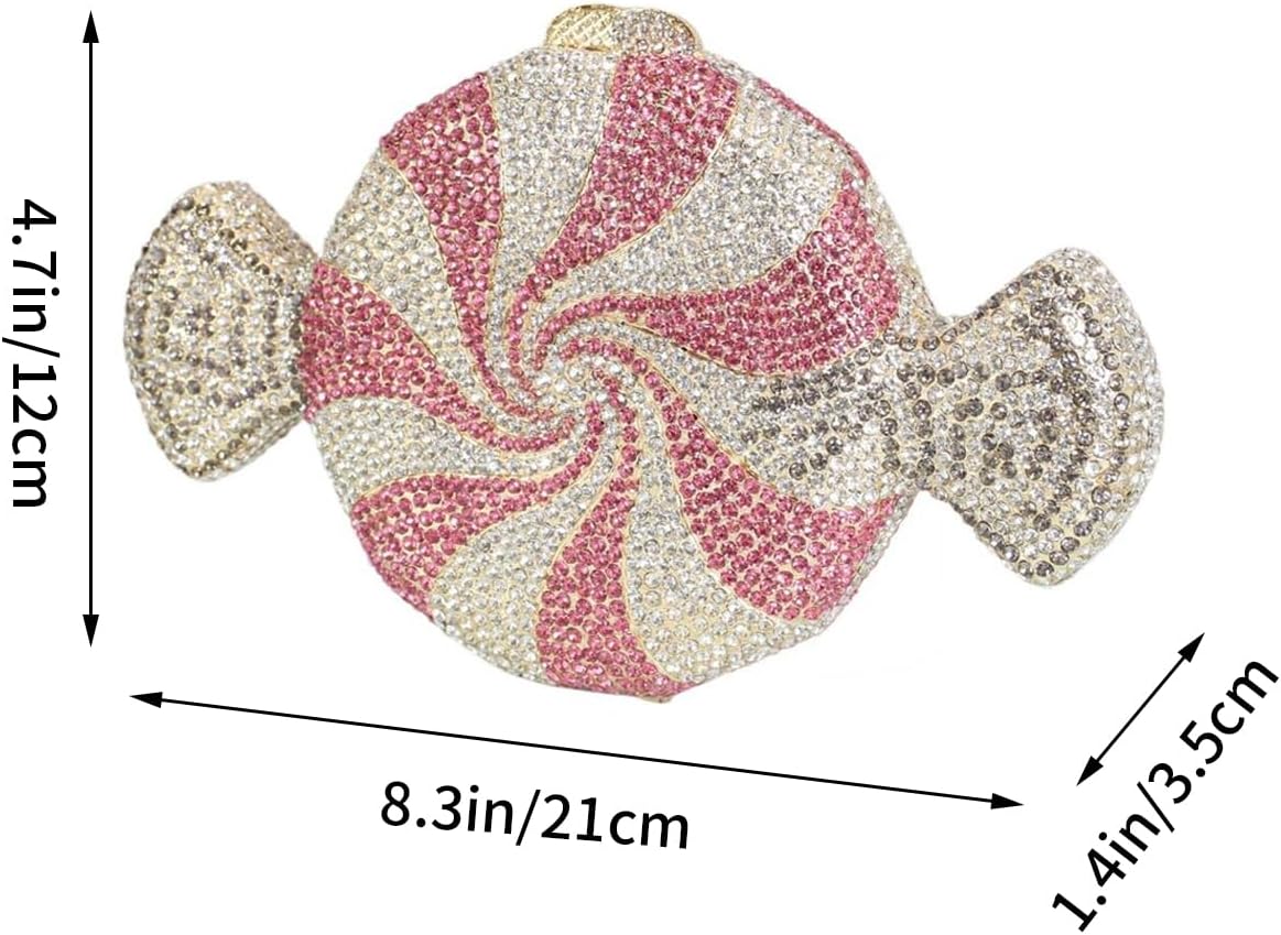 Candy Shape Clutch Purse Shining Crystal Evening Bags Luxury Rhinestone Handbags for Prom Cocktail Party