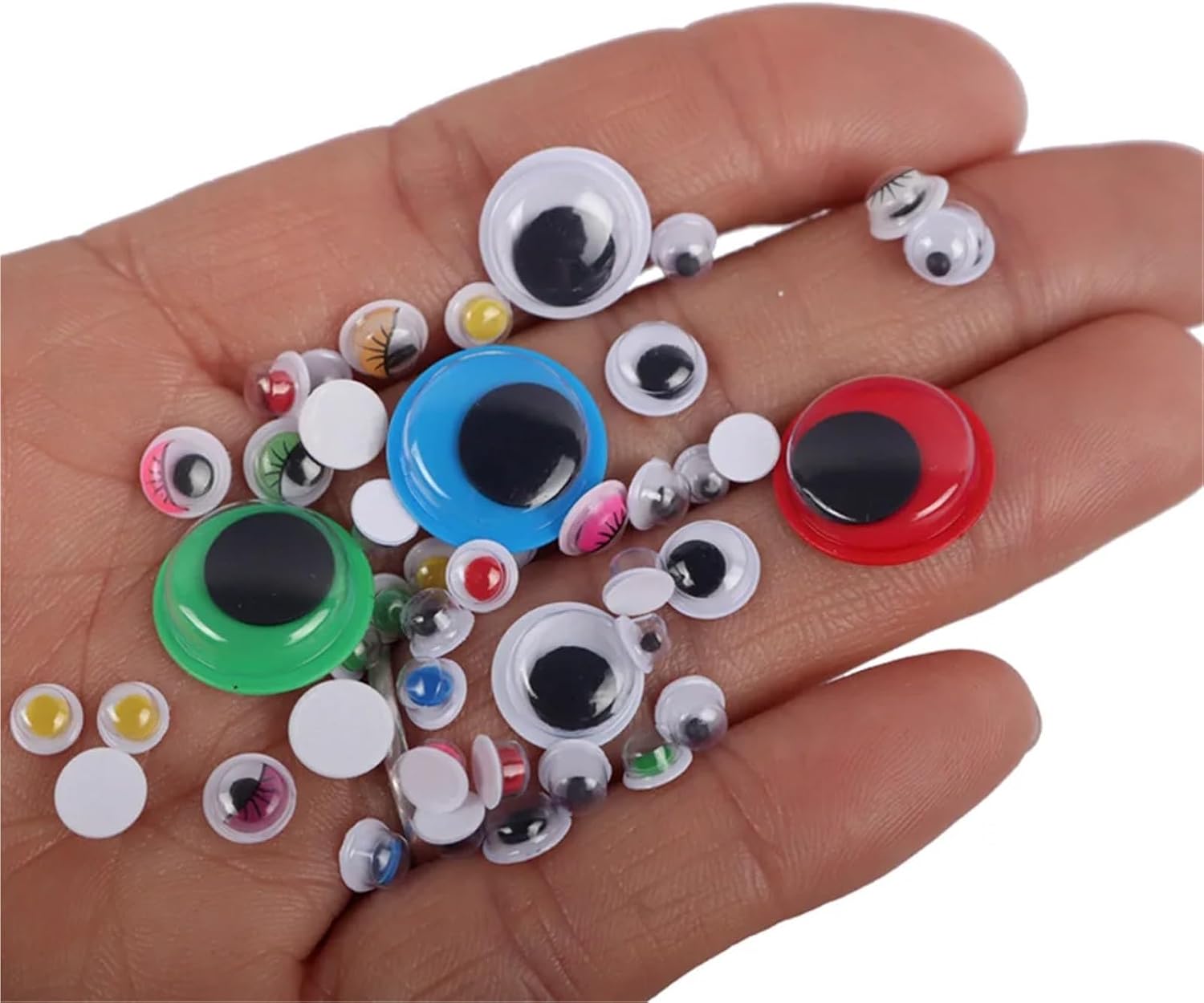 Self-Adhesive Wiggle Eyes 1500/3000/4500pcs Movable Self-Adhesive Eyes Wiggly Googly Animal Eyeball DIY Crafts(3box)