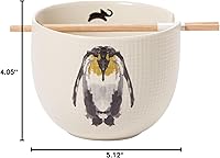 Vista 5 de Department 56 Animal Planet Emperor Penguin - Cuenco y palillos de tinta para ramen, 21 onzas, multicolor