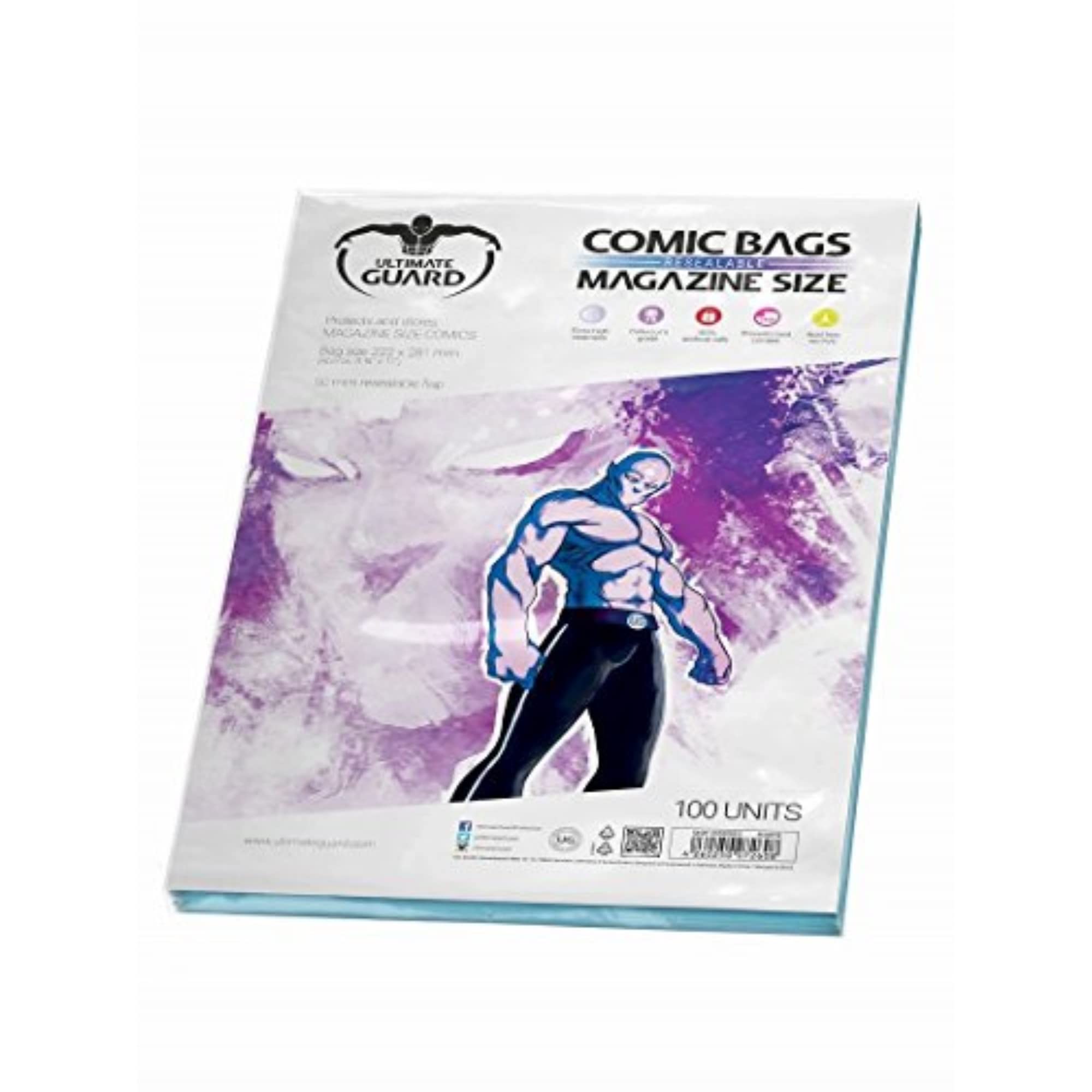 Ultimate Guard Resealable Magazine Comic Bags - 100 Clear