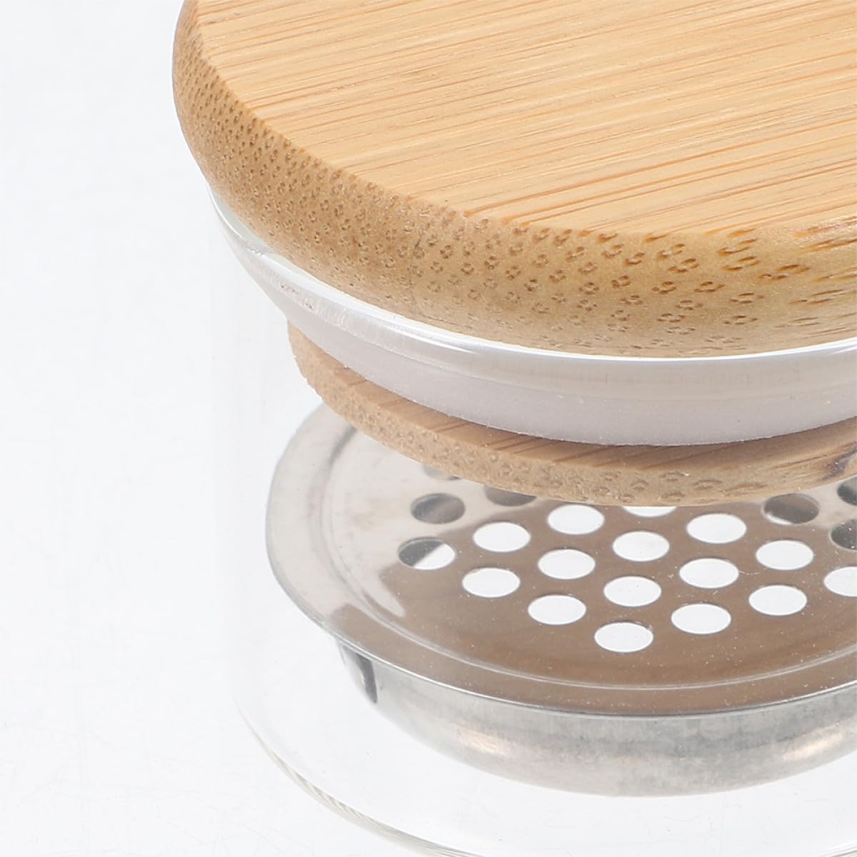 SOLUSTRE 2pcs Glass Nail Art Dish Set with Stainless Steel Mesh Separator and Lid Replaceable Nail Soaking Bowls and Manicure Care