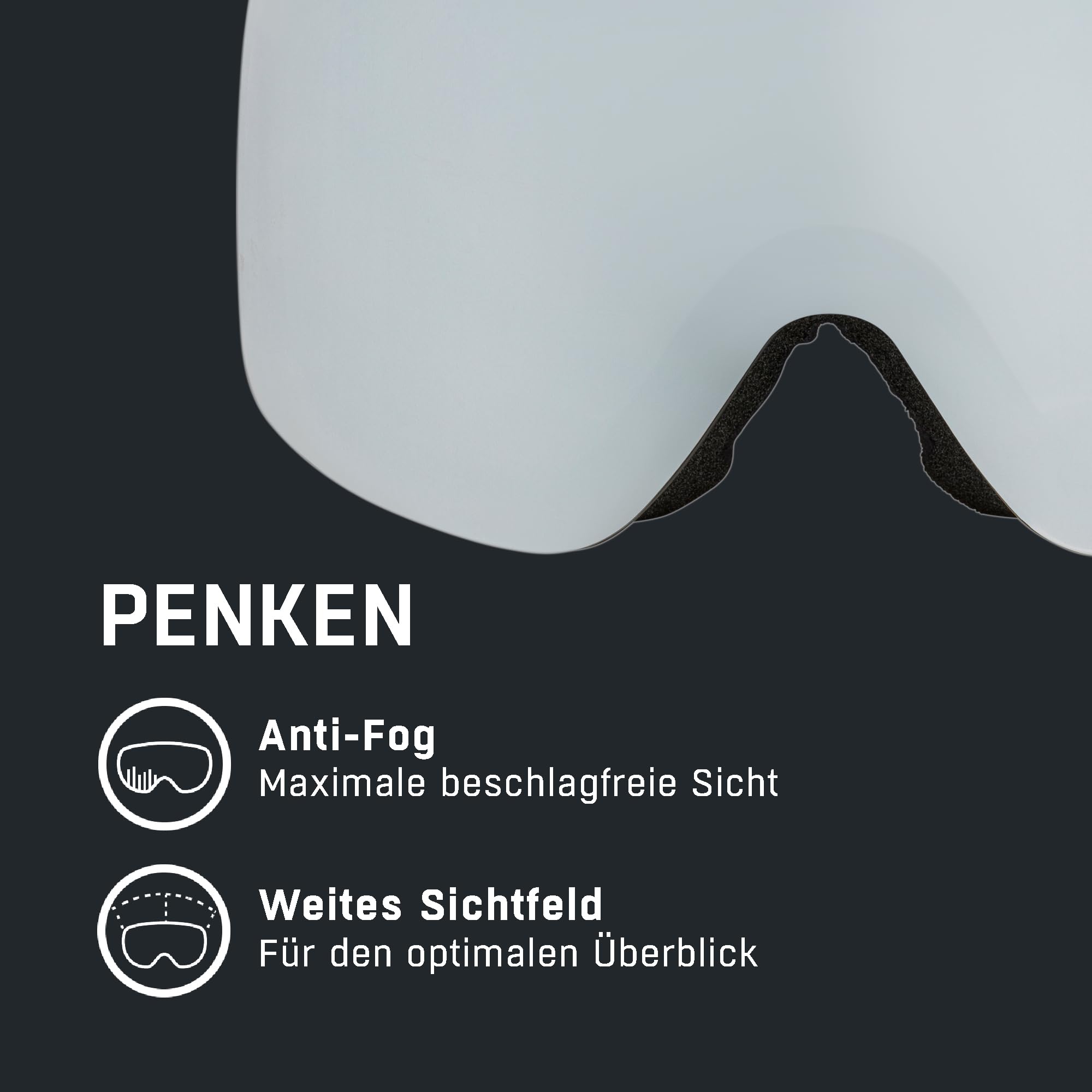 ALPINA PENKEN - verspiegelte, beschlagfreie, rahmenlose Skibrille mit 100% UV-Schutz für Erwachsene - Rahmengröße L