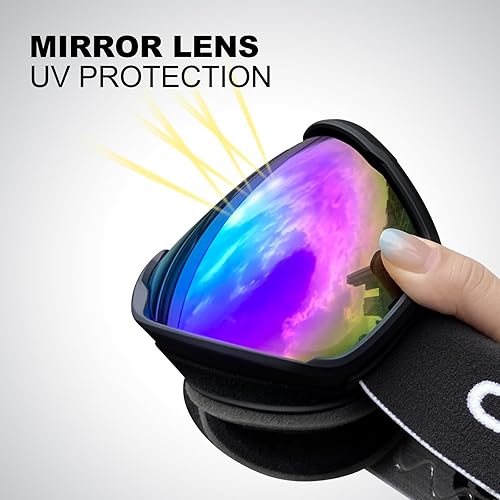 Miniatura 3 de Odoland Gafas de esquí  Antivaho OTG protección UV gafas de nieve y snowboard para hombres, mujeres, adultos, jóvenes, esquí, snowboard