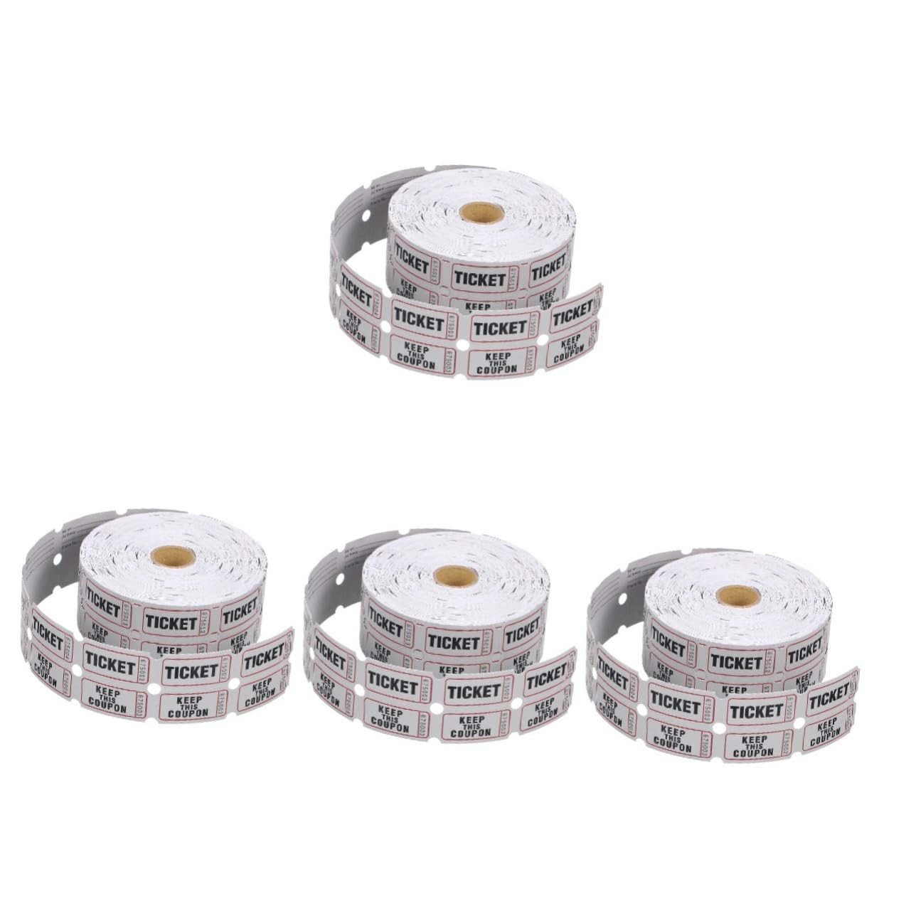 Uonlytech 4 Rollen Eintrag Tombola Coupon Sammelkarten Konzertticket Beschichtetes Papier Hellgrau