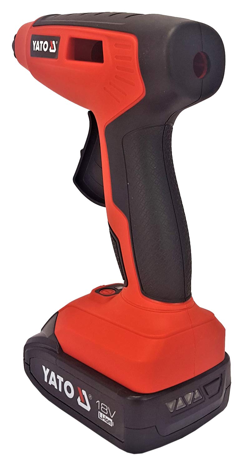 YATO YT-82854 Akku-Heißklebepistole mit Batterie mit Ladegerät mit Zubehör Akku