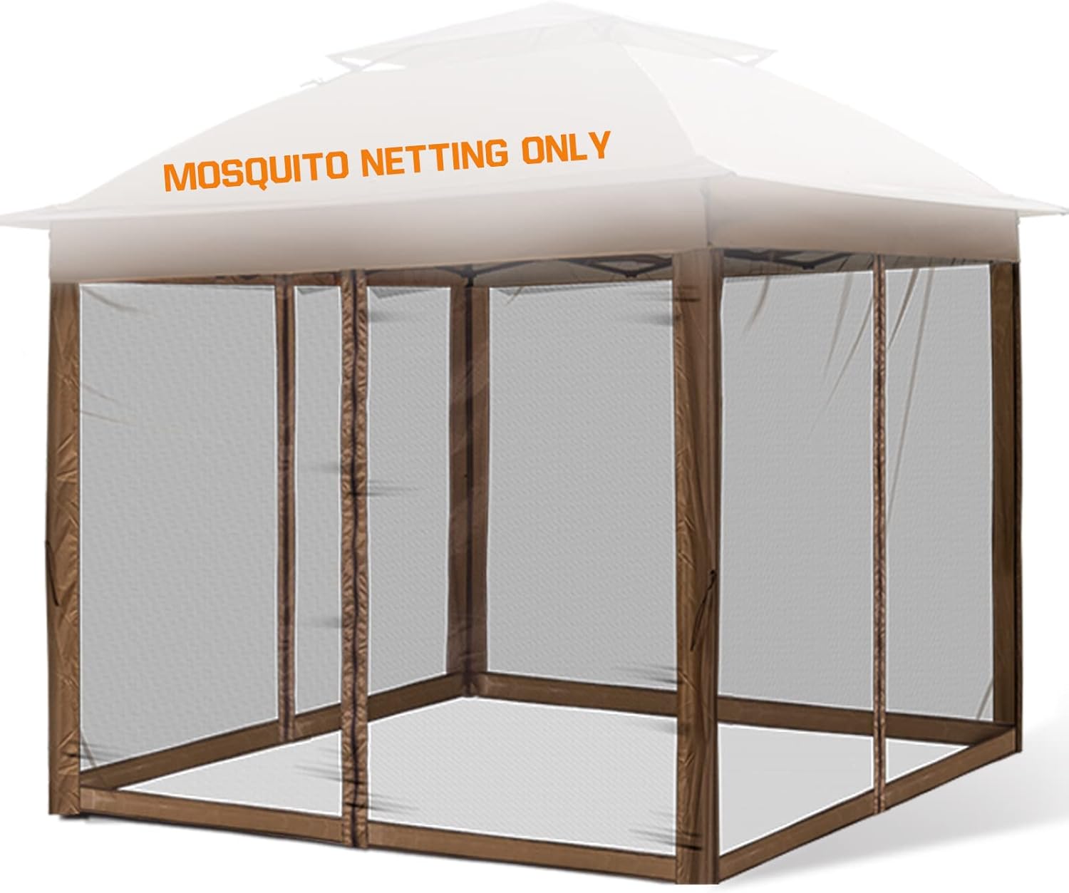 COOS BAY Replacement Mosquito Netting with Zippers, Mesh Screen Wall Panel for 10’ X 10’ Gazebo Tent, Red (4 Sidewalls Only, Frame and Top NOT Included)