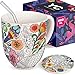 Porzellan Tasse günstig Kaufen-YC YANG CHAI Jumbotasse 900ml - große Tasse aus Knochen Porzellan - XXL Teetasse Groß Geschenkset mit Untersetzer - Perfekte Geschenkidee - Kaffebecher, Jumbobecher, Riesige Tasse - YC Nature
