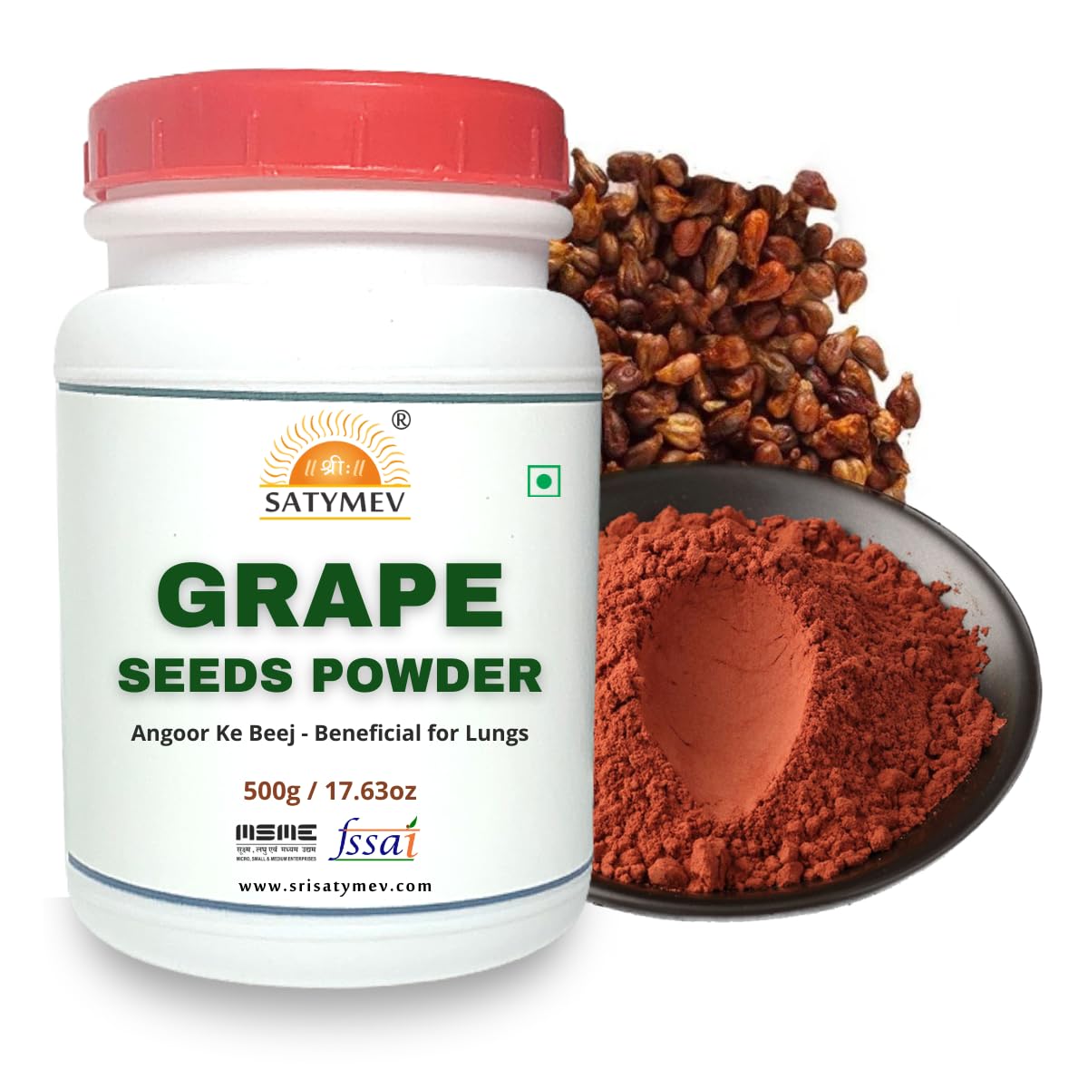 SriSatymev Grape Seed Powder 500g JAR, Natural Food Supplement-image-22