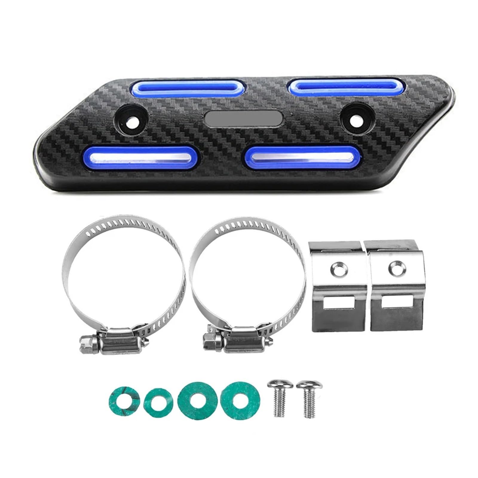 Abrazadera escape con protector de aislamiento térmico universal azul 6