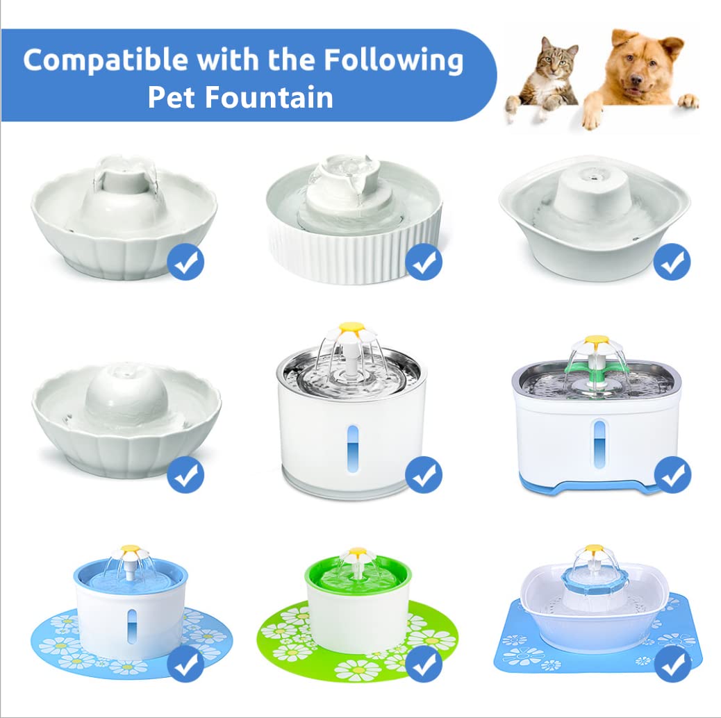 Amazon.com: Cat Water Fountain Pump, Upgraded Version Pet Fountain  Replacement Pump Motor for Round, Cubic, Flower Cap, Ceramic, Stainless  Steel Cat Water Dispenser (USB Plug+LED Light) : Pet Supplies
