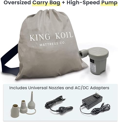 Vista 27 de King Koil colchón de aire elevado y de lujo de tamaño california king con bomba de aire integrada de alta capacidad de corriente alterna de 120 V